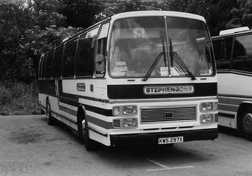 Stephensons Coaches - XWS 297X black and white